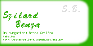 szilard benza business card